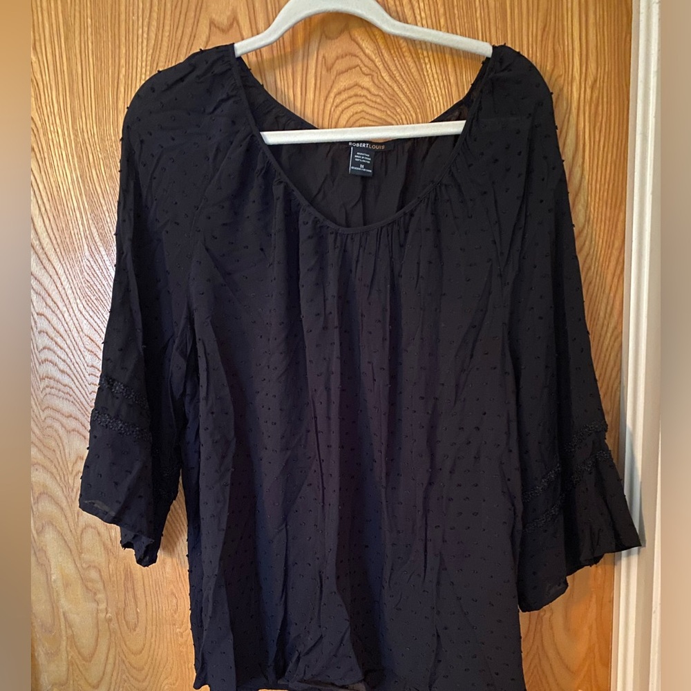 Robert Louis Black 3XL with 3/4 Sleeve Blouse